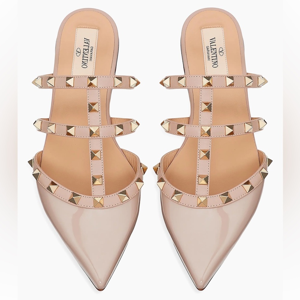 Valentino Garavani NWT
Rockstud Patent-Leather Mules
Size 41